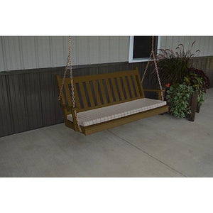 Yellow Pine Traditional English Style Porch Swing - The Charming Bench Company
