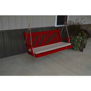 Yellow Pine Traditional English Style Porch Swing - The Charming Bench Company