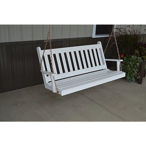 Yellow Pine Traditional English Style Porch Swing - The Charming Bench Company