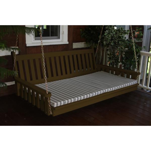 Yellow Pine Traditional English Swing Bed Size 6ft Porch Swing Bed
