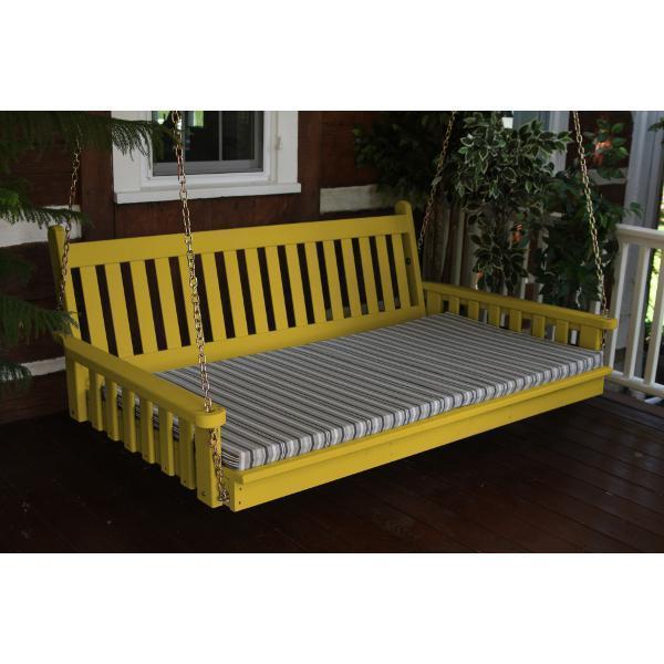 Yellow Pine Traditional English Swing Bed Size 6ft Porch Swing Bed
