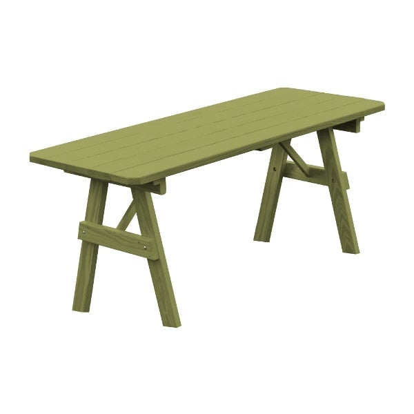 Yellow Pine Traditional Table Only – Size 6ft and 8ft Outdoor Table 6ft / Linden Leaf Stain / Without Umbrella Hole