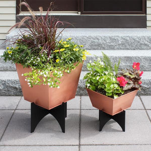 Zaha Planters with Copper Plated Boxes Plated Boxes