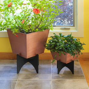 Zaha Planters with Copper Plated Boxes Plated Boxes